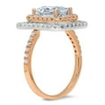 thumbnail image 1 of 2.62 ct Emerald Cut Natural Aquamarine Halo Engagement Ring for Women in 18K Rose/White Gold, 1 of 2