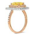 thumbnail image 1 of 2.62 ct Emerald Cut Natural Citrine Halo Engagement Ring for Women in 18K Rose/White Gold, 1 of 2