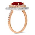 thumbnail image 1 of 2.62 ct Emerald Cut Natural Garnet Halo Engagement Ring for Women in 14K Rose/White Gold, 1 of 2