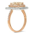 thumbnail image 1 of 2.62 ct Emerald Cut Natural Morganite Halo Engagement Ring for Women in 14K Rose/White Gold, 1 of 2