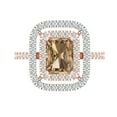 thumbnail image 1 of Clara Pucci 14K Rose/White Gold 2.62ct Champagne Halo Ring for Women, 1 of 8
