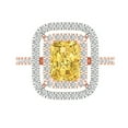 thumbnail image 1 of Clara Pucci 14K Rose/White Gold 2.62ct Yellow Halo Ring for Women, 1 of 8