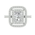 thumbnail image 1 of 2.62 ct Emerald Cut White Sapphire with Simulated Diamond Halo Accents 14K White Gold Womens Engagement Ring, 1 of 5