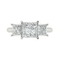 thumbnail image 1 of Clara Pucci 14K White Gold Solid Gold Clear Three-Stone Anniversary Ring for Women - 2.5 cttw Princess Cut, 1 of 8