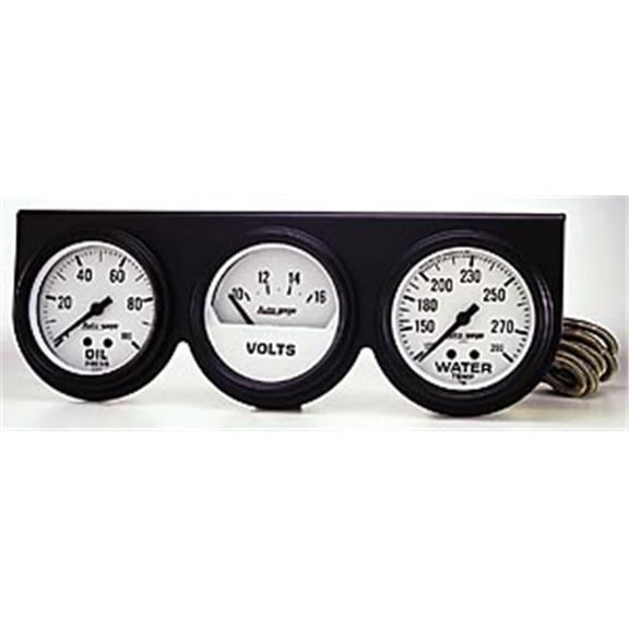 2.62 in. Autogage Set with Mechanical White Oil & Black Console