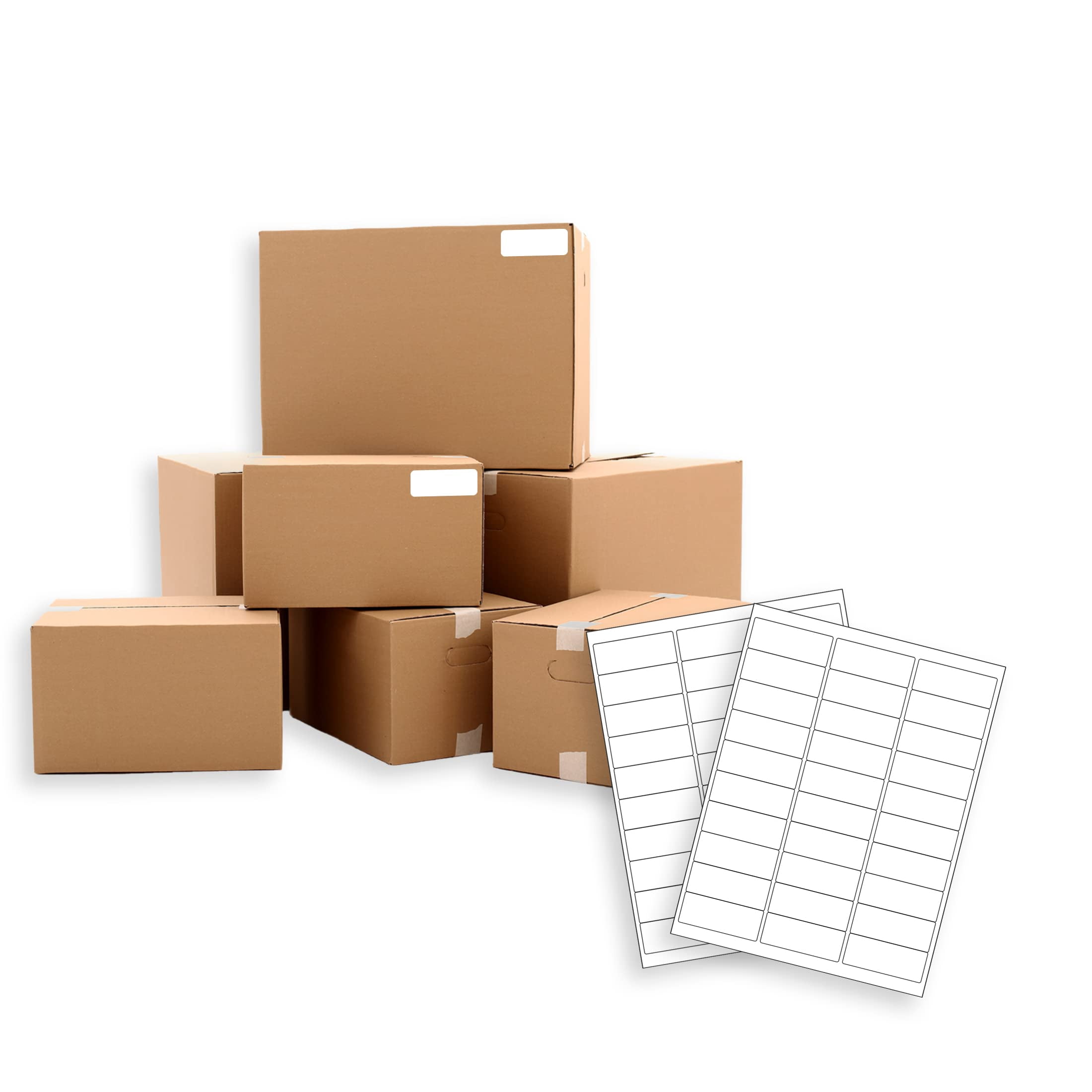 Shipping Labels White Matte Permanent Adhesive Laser Sheet Labels 30000 count 2.625 x 1 in