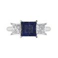 thumbnail image 1 of 2.5 ct Princess Cut Simulated Blue Sapphire 3 Stone 14K White Gold Womens Engagement Ring, 1 of 5