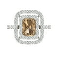thumbnail image 1 of Halo Engagement Ring for Women - 2.62ct Simulated Champagne Diamond in 14K White Gold Promise Ring, 1 of 6