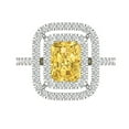 thumbnail image 1 of Halo Engagement Ring for Women - 2.62ct Natural Citrine in 14K White Gold Promise Ring, 1 of 6