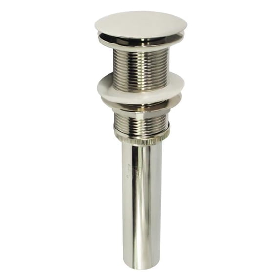 2.63 in. Coronet Push Pop-Up Bathroom Sink Drain without Overflow, Polished Nickel