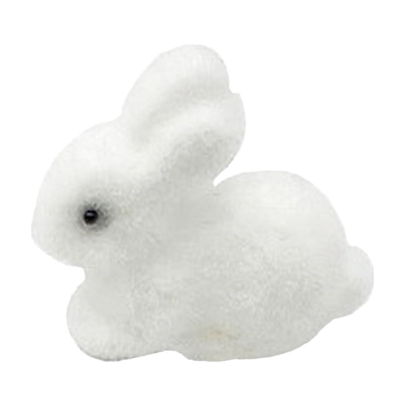 2.64 Inch Easter Fluffy Bunny Figurines, Soft Mini Rabbit Decor in White Green Pink, Spring Tabletop Party Home Decoration, Easter Basket Stuffers, Craft Supply