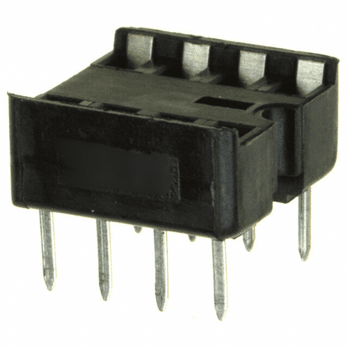 2-640463-2  Connector 8 (2 x 4) Pos DIP, 0.3" (7.62mm) Row Spacing Socket Gold Through Hole