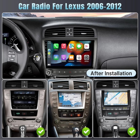 2+64G 10in Android 13 Car Stereo Radio GPS Navigation for Lexus IS250/IS350 2006-2012 with Carplay Android Auto Car Radio with Bluetooth Wifi FM/RDS SWC Split Screen + AHD Backup Camera