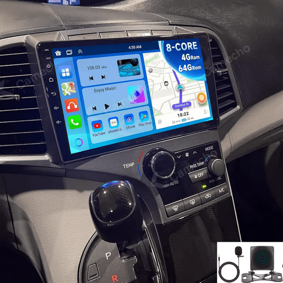 2+64G 9-Inch Android 13 Car Radio Stereo GPS Navigation for Toyota Venza 2008-2016 with Carplay Android Auto Support Mirror Link