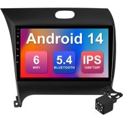 2+64G 9 inch Android 14 Car Stereo for Kia K3 Cerato 3 Forte 2013-2018 IPS Car Radio with WiFi 6 Carplay & Android Auto Support Backup Camera GPS FM Navi Bluetooth 5.4 SWC