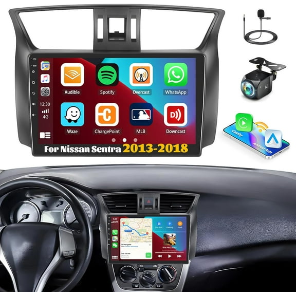 [2+64G] Android 13 Car Stereo for Nissan Sentra 2013-2018 with Wireless Carplay&Android Auto,10.1 Inch Touch Screen Car Radio with Mirror Link GPS WiFi Bluetooth FM/RDS HiFi+Backup Camera