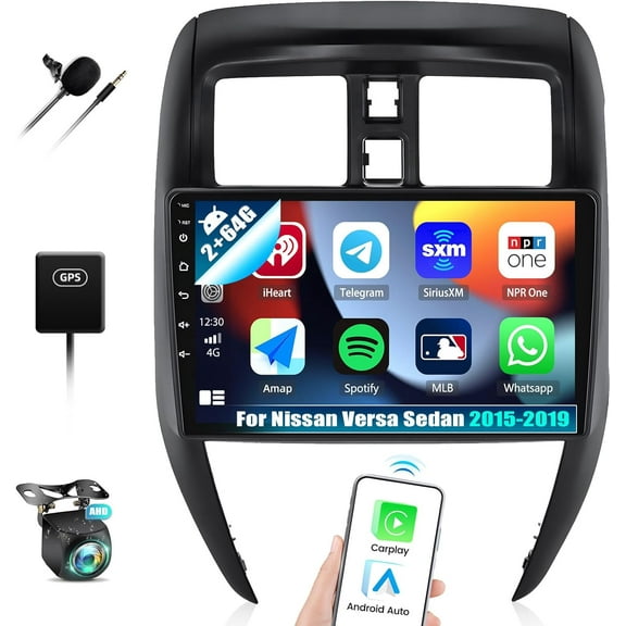 [2+64G] Android 13 Car Stereo for Nissan Versa Sedan 2015-2019 with Wireless Carplay&Android Auto,10.1 Inch Touch Screen Car Radio with Mirror Link Bluetooth FM/RDS WiFi GPS+ Backup Camera