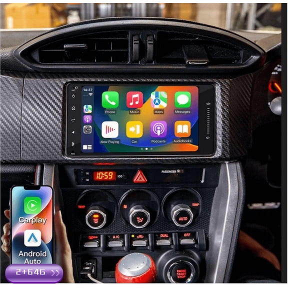 2+64G Android 13 Car Stereo for Subaru BRZ 2012 2013 2014 2015 2016 2017 2019 2020 Fit for Carplay Android Auto 7in Car Radio with GPS WiFi Bluetooth FM/RDS SWC Split Screen + AHD Backup Camera