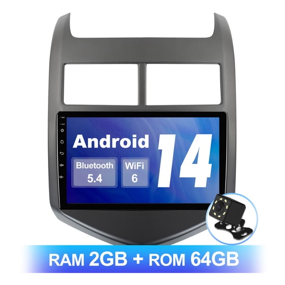 2+64G Android 14 Car Radio Stereo for Chevrolet Sonic Aveo 2011-2015 WiFi 6 Bluetooth 5.4 Wireless Carplay/Android Auto