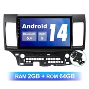 2+64G Android 14 Car Radio Stereo for Mitsubishi Lancer 2007-2013 WiFi 6 Bluetooth 5.4 Wireless Carplay/Android Auto
