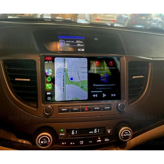 2+64G Android 14 Car Stereo GPS Navigation for Honda CRV 2012-2016 Support Wireless Carplay Android Auto 9in Touchscreen Car Radio Multimedia Player with Bluetooth Wifi FM/RDS SWC + AHD Backup Camera