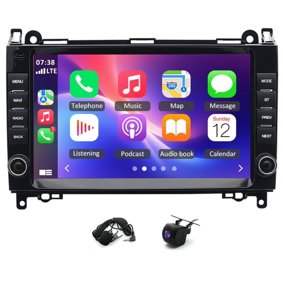 2+64G Android 14 Car Stereo GPS Navigation for Mercedes-Benz Sprinter B200 and more with Carplay Android Auto 9in Touchscreen Car Radio with Bluetooth Wifi FM/RDS DSP SWC Mirror Link Split Screen