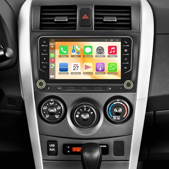 2+64G Android 14 Car Stereo GPS Navigation for Toyota Corolla 2009-2013 with Carplay Android Auto 7in Car Radio Player Support Voice Control Bluetooth Wifi FM/AM RDS SWC Mirror Link