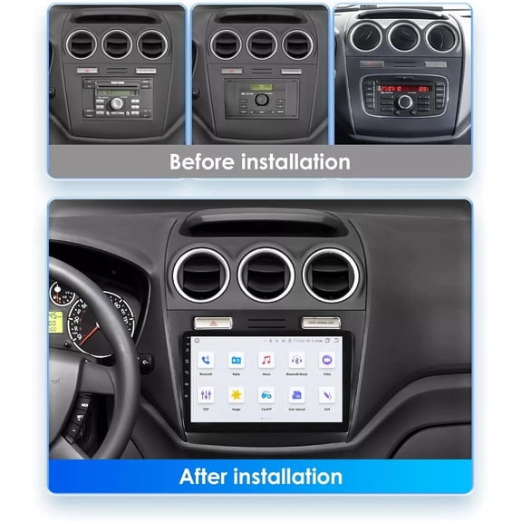 2+64G Android 14 Car Stereo Radio GPS Navigation for Ford Transit Connect 2010-2014 with Carplay/Android Auto 2 Din 10in Touchscreen Car Radio with WiFi Bluetooth FM Support SWC Mirror Link