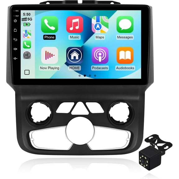 2+64G Android 14 Car Stereo radio for (Auto A/C Dodge RAM 1500/2500/3500 2013-2018 Built-in Wireless Carplay/Android Auto/GPS/Bluetooth/FM