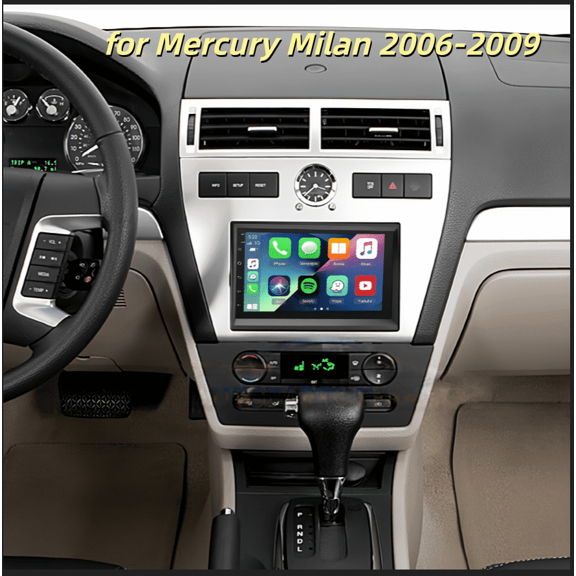 2+64G Android 15 Car Stereo Radio GPS Navigation for Mercury Milan 2006-2009 Fit for Carplay Android Auto 7in Touchscreen Car Radio with Bluetooth WiFi FM/RDS SWC + AHD Backup Camera