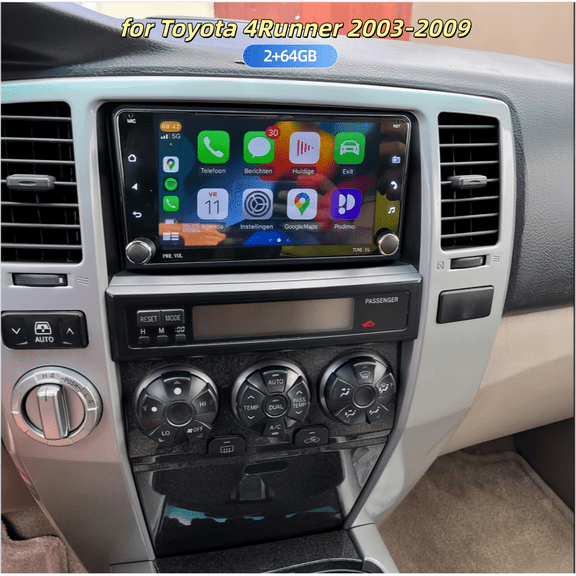 2+64G Android 15 Car Stereo for Toyota 4Runner 2003-2009 Head Unit Fit for Carplay Android Auto GPS Navigation 7in Car Radio Player with WiFi Bluetooth FM/RDS SWC Mirror Link Split Screen