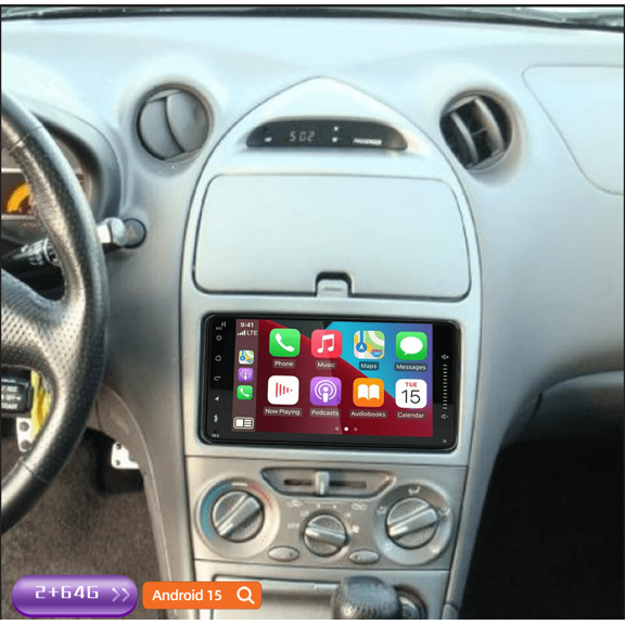 2+64G Android 15 Car Stereo for Toyota Celica 2000 2001 2002 2003 2005 Fit for Carplay Android Auto 7in Car Radio with GPS WiFi Bluetooth FM/RDS SWC Split Screen + AHD Backup Camera
