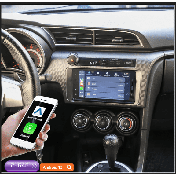 2+64G Android 15 Car Stereo for Toyota Scion tC 2005 2006 2007 2008 2009 2010 Fit for Carplay Android Auto 7in Car Radio with GPS WiFi Bluetooth FM/RDS SWC Split Screen + AHD Backup Camera