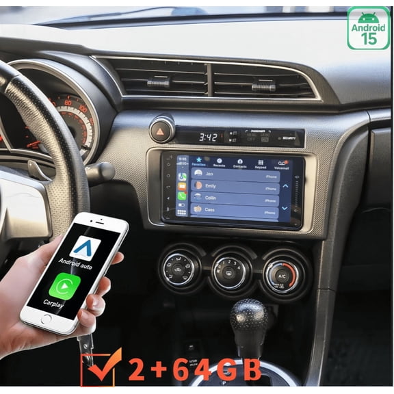2+64G Android 15 Car Stereo for Toyota Scion tC 2005 2006 2007 2008 2009 2010 Fit for Carplay Android Auto 7in Car Radio with GPS WiFi Bluetooth FM/RDS SWC Split Screen + AHD Backup Camera