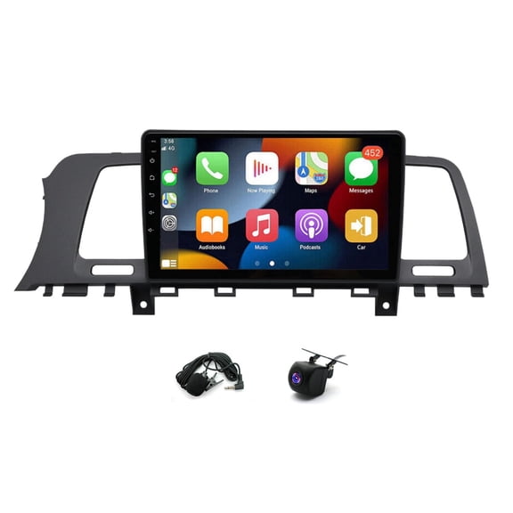 2+64G Car Stereo for Nissan Murano Z51 2008-2016 with Wireless CarPlay Android Auto 9inch Touch Screen Support Bluetooth FM/RDS GPS WiFi SWC Mirror Link