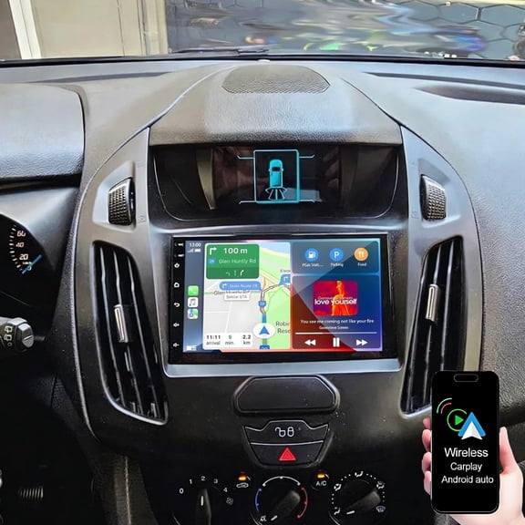 2+64G Car Stereo Radio for Ford Transit Connect/Tourneo Connect 2014-2018, 9" Touchscreen Android 13 Car Player with Wireless CarPlay Android Auto GPS Navi WiFi Bluetooth SWC FM/RDS DSP Camera