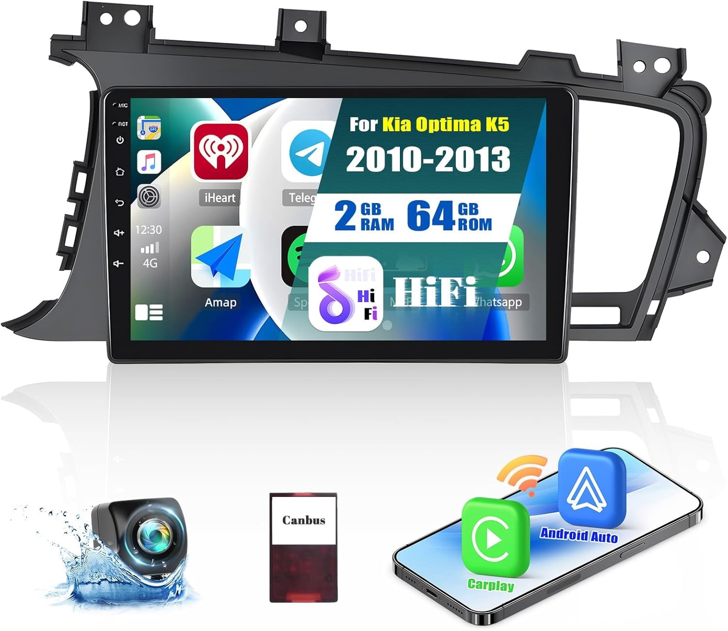 2+64G Car Stereo Radio for Kia Optima K5 2010-2013 with Apple Carplay ...