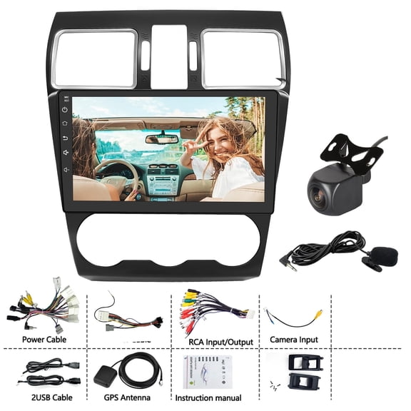 2+64G Car Stereo for Subaru Forester/WRX/Impreza 2015-2018 with Carplay Android Auto 9in Touchscreen Android 15 Car Radio Player with Bluetooth Wifi GPS Navi Backup Camera