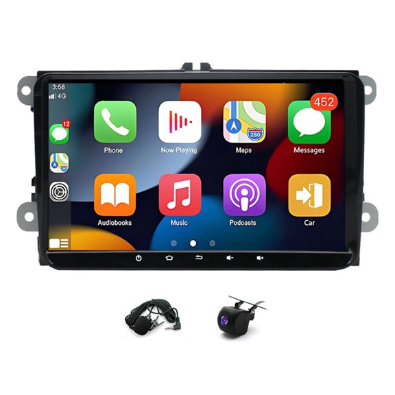 2+64G Car Stereo for VW Bora/EOS 2006-2015 and More Models with Wireless CarPlay Android Auto 9inch Touch Screen Support Bluetooth FM GPS WiFi SWC DSP