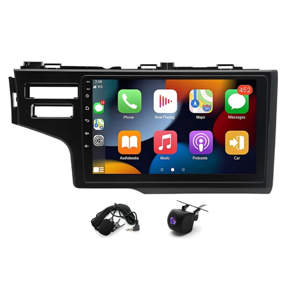 2+64G Car Stereo for Honda Fit 2014-2020 with Wireless CarPlay Android Auto 9inch Touch Screen Support Bluetooth FM/RDS GPS WiFi SWC