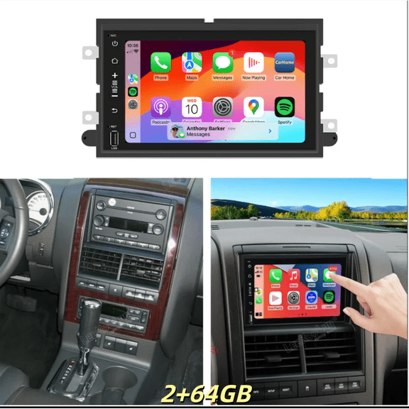 2+64GB 7in Android 15 Car Stereo Radio GPS Navigation For Ford Explorer 2006-2010 and More Support Wireless Carplay Android Auto Bluetooth FM/RDS WiFi/SWC/Mirror Link