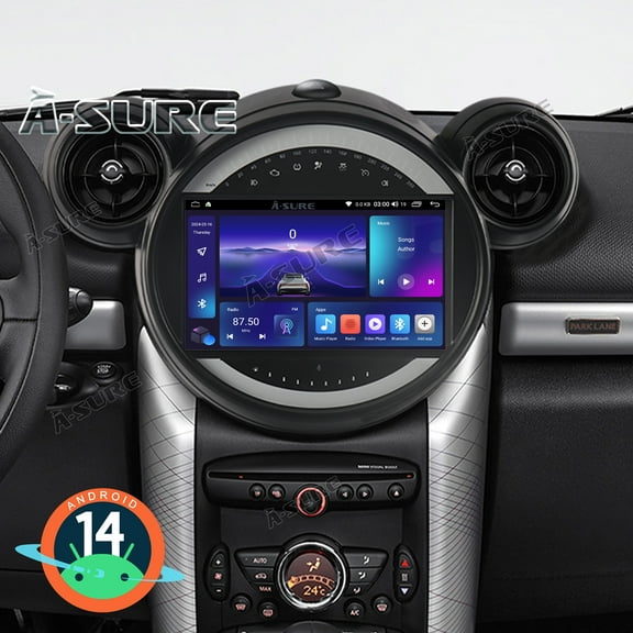 2+64GB Android 14 Car Radio Stereo for BMW Mini Cooper Countryman Clubman Paceman, 9" Wireless CarPlay Android Auto GPS Navi WiFi Bluetooth SWC DSP FM RDS