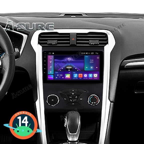 2+64GB Android 14 Car Radio Stereo for Ford Fusion Mondeo 2013-2020, 9" Wireless CarPlay Android Auto GPS Navi WiFi Bluetooth SWC DSP FM RDS Backup Camera