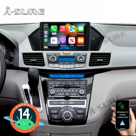 2+64GB Android 14 Car Radio Stereo for Honda Odyssey MK4 2011-2017, Wireless CarPlay Android Auto GPS Navi WiFi Bluetooth DSP RDS SWC