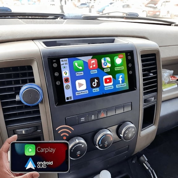 2+64GB Android 15 Car Radio Head Unit For DODGE RAM 1500 2500 3500 Truck 2009-2012 - 7 Inch IPS Screen, Support CarPlay/Android Auto + AHD Camera, Microphone, Bluetooth, FM, SWC​