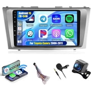 [2+64GB] Android 15 Car Radio for Toyota Camry 2006-2011 Upgrade 9 Inch Touch Screen Wireless CarPlay Android Auto WiFi GPS Navigation Bluetooth FM/RDS EQ 26UI SWC + AHD Rear Camera