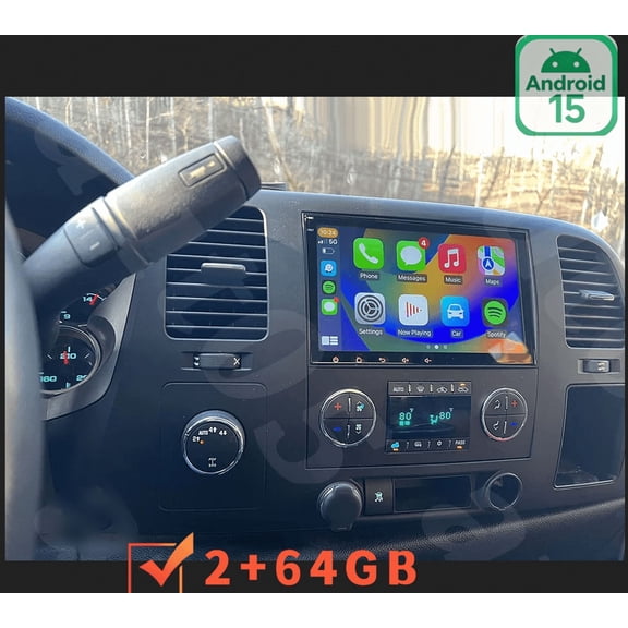 2+64GB Android 15 Car Stereo For Chevrolet Silverado 2007-2013, 8inch GPS Head Unit with Wireless CarPlay & Android Auto, DAB+, DVR, DSP & AHD Camera