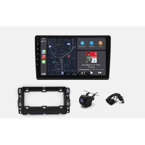 2+64GB Android 15 Car Stereo for Chevy Silverado/Tahoe, 10in w/Carplay & Auto + AHD Cam