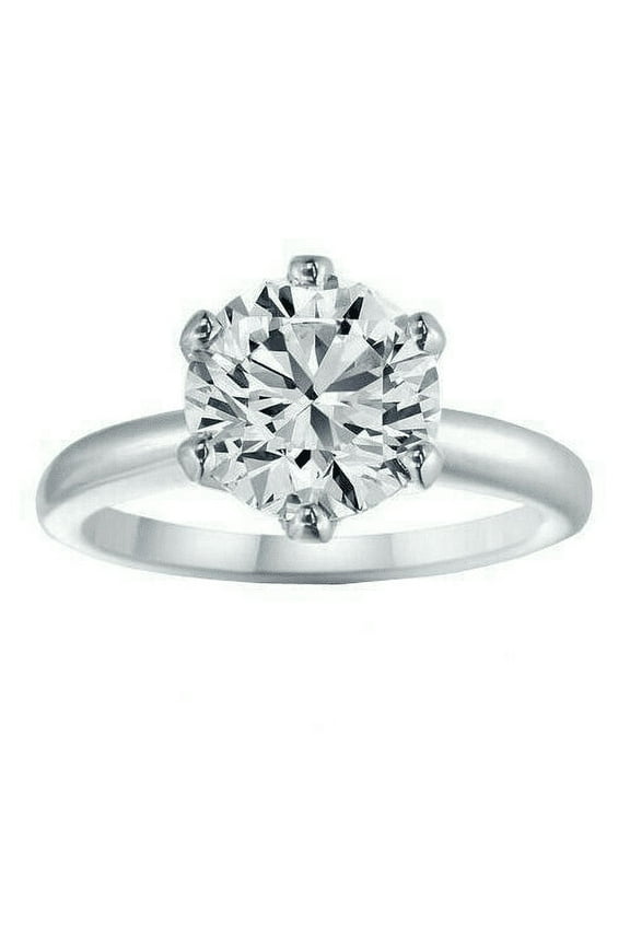 2.66 Ct Round-Cut Diamond E SI2 in 14K White Gold High-Polished Women Wedding Engagement Ring Perfect Fit for Women