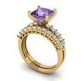 thumbnail image 1 of 2.66 ct Brilliant Princess Cut Alexandrite 14k Yellow Gold Solitaire with Accents Engagement Bridal Wedding Ring Band Set size 6.25, 1 of 7